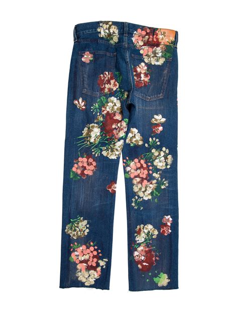 flower painted gucci jeans replica|Gucci 2016 Floral Painted Cropped Jeans .